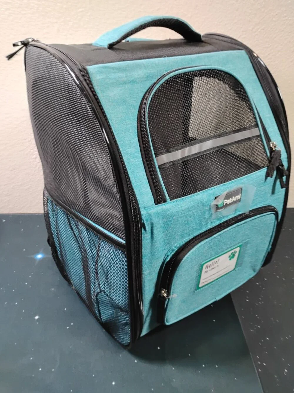 PetAmi Pet Carrier Backpack Teal Blue for Small Cats Dogs Travel Hiking Approved